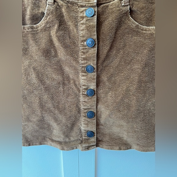 Brandy Melville Mini‎ Skirt Size Small Corduroy Brown Button Front A-line - Picture 9 of 9